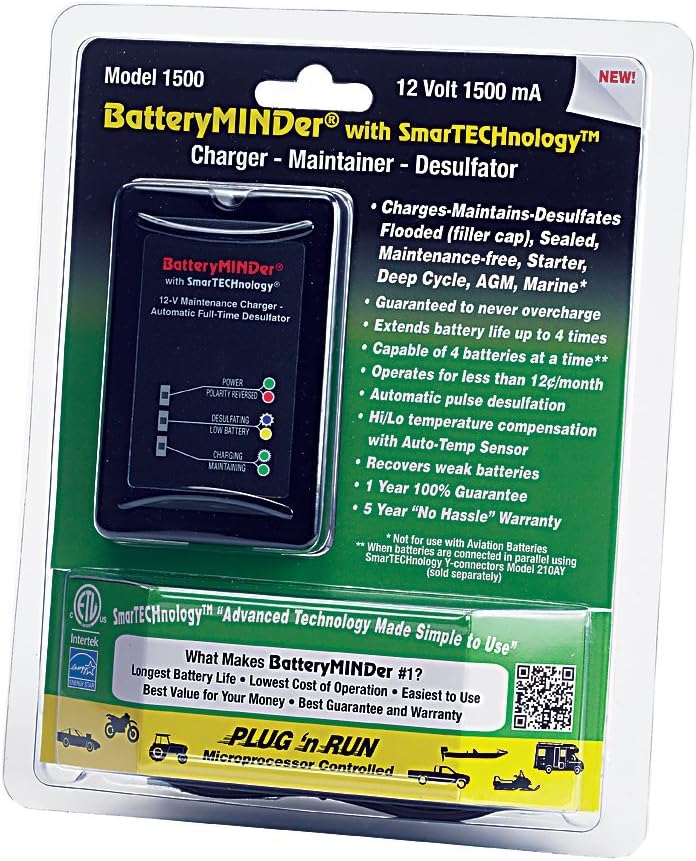 12 Volt 1.5 Amp Battery Charger Maintenance Charger Desulfator A61216