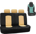 Solid Black Faux Leather Split Bench Seat Cover W573447