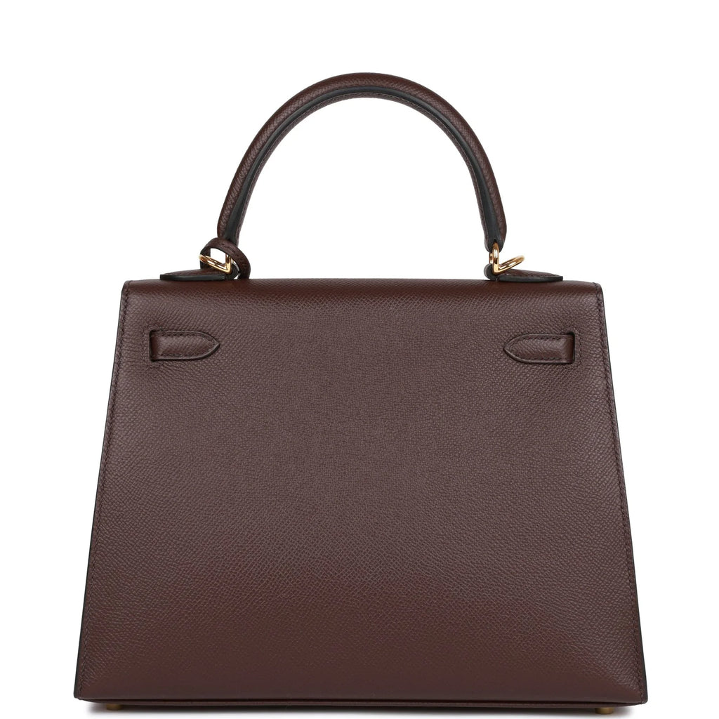 Kelly 25 Rouge Sellier Epsom Gold Hardware Handbag G49596