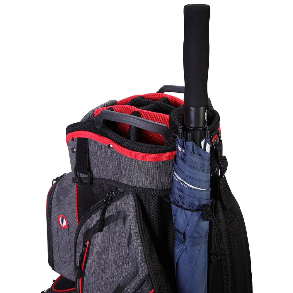 Golf Cart Bag with 14 Way Dividers Black Red L6340