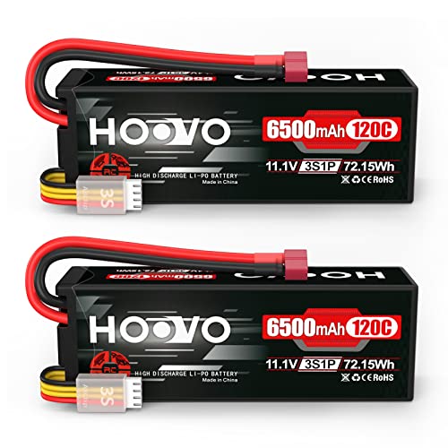 7.4V 70C 6200mAh 2S Lipo Battery Hard Case with Plug 2 Packs U2425