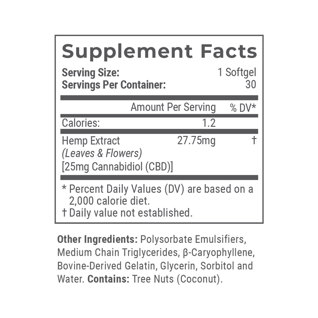 100mg CBD Softgels W820518
