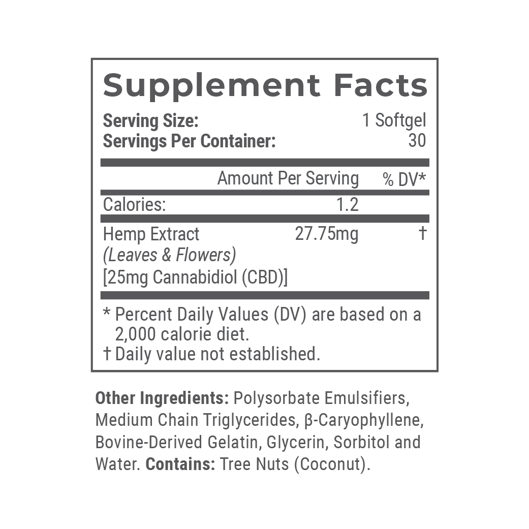 100mg CBD Softgels W820518