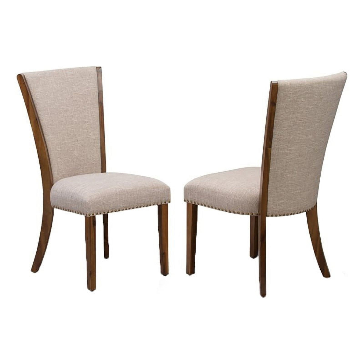 Walnut/Tan Fabric/Wood Dining Chair (Set of 2) M923