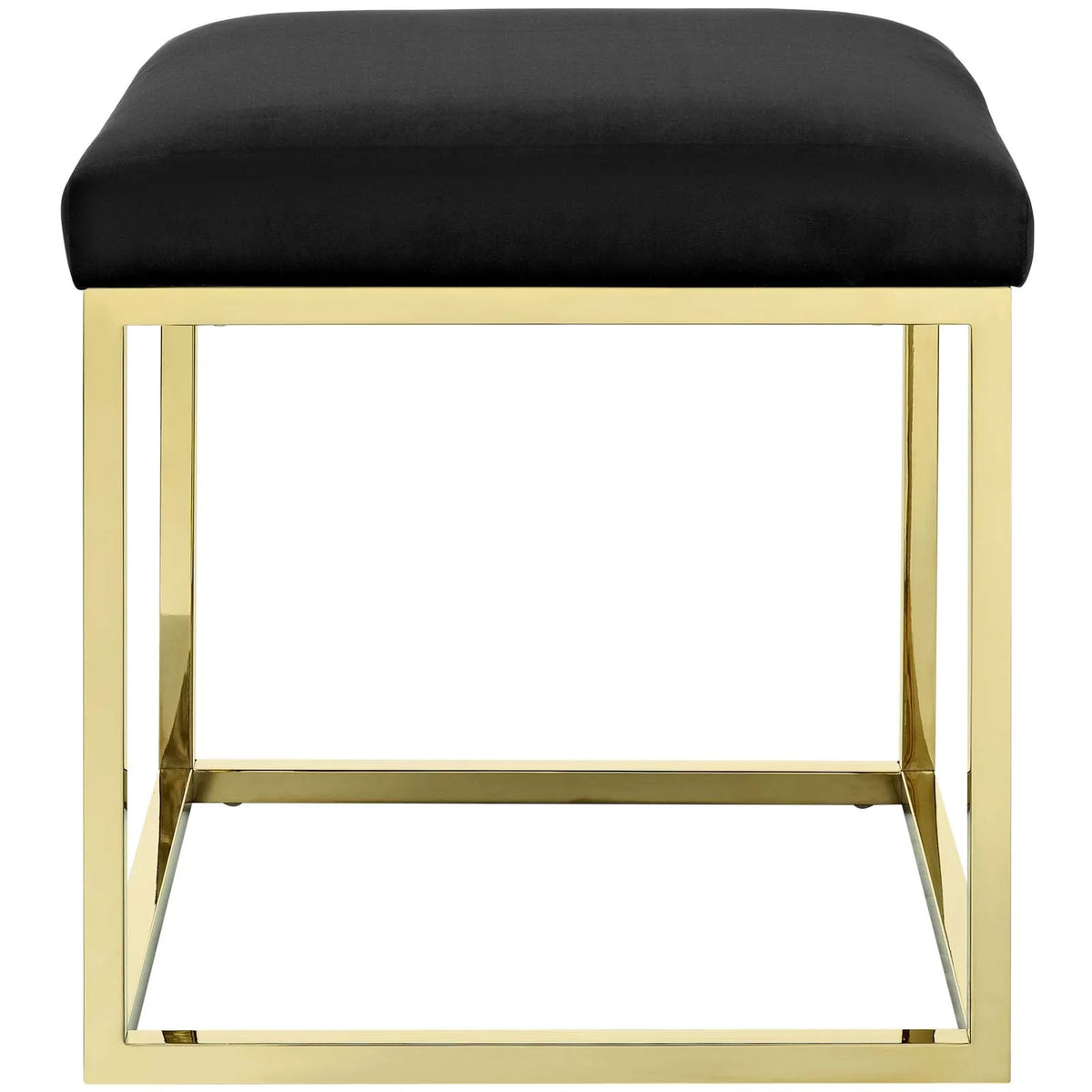 Gold Black Velvet Accent Chair Ottoman V339475