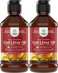 Wild Caught Cod Liver Oil Liquid with Omega 3 EPA DHA Vitamin D & A 240 ml 2 Pack T9800