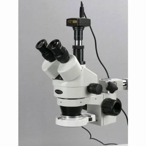 3.5X-90X Trinocular LED Boom Stand Stereo Microscope with 5MP Camera Z3669