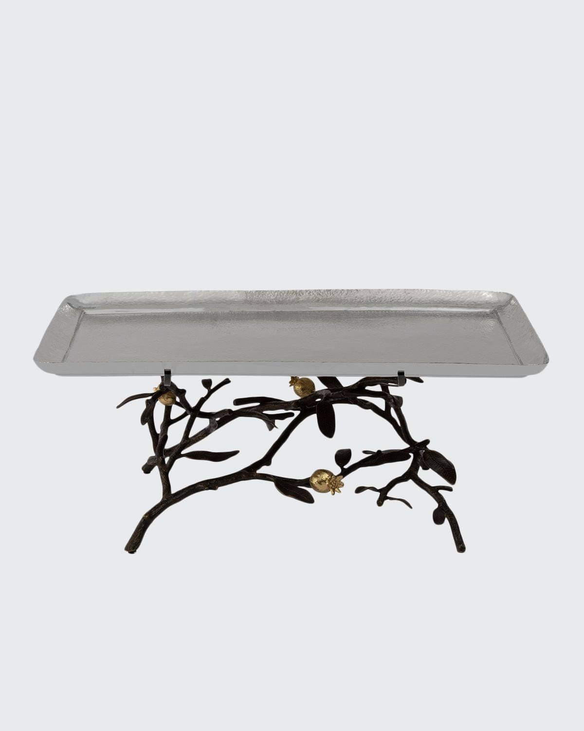 Pomegranate Large Footed Centerpiece Tray P99666