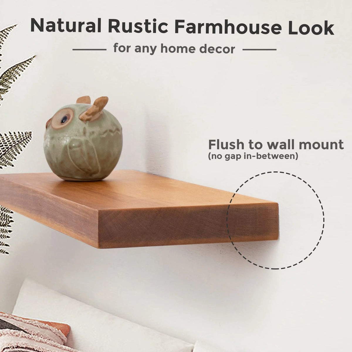 16 inch Solid Acacia Wood Floating Shelves Set of 2 Y51808