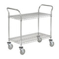Chrome 2 Shelf Utility Cart with Polyurethane Casters W8208