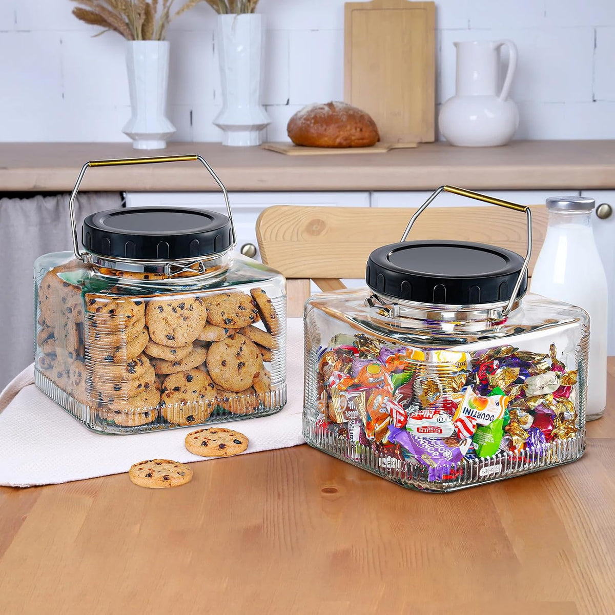 2 Pack 1 Gallon Glass Jar with Screw Lids W193282