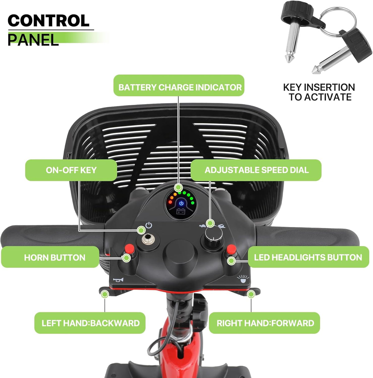 3-Wheel Folding Mobility Scooter V728