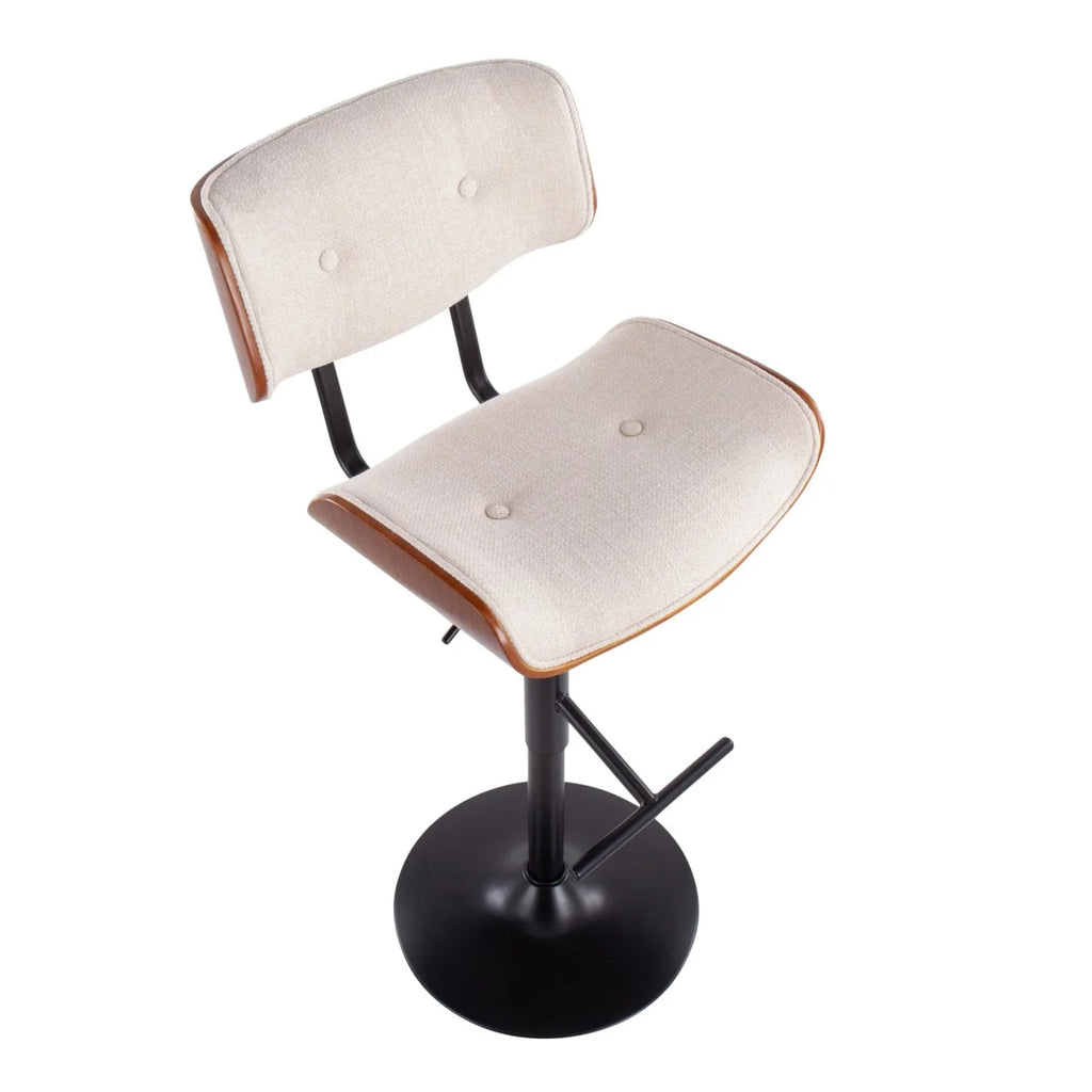 Black Metal Barstool with Walnut Wood Accent W677