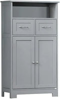 Grey Freestanding Bathroom Cabinet Organizer with Two Drawers V424110