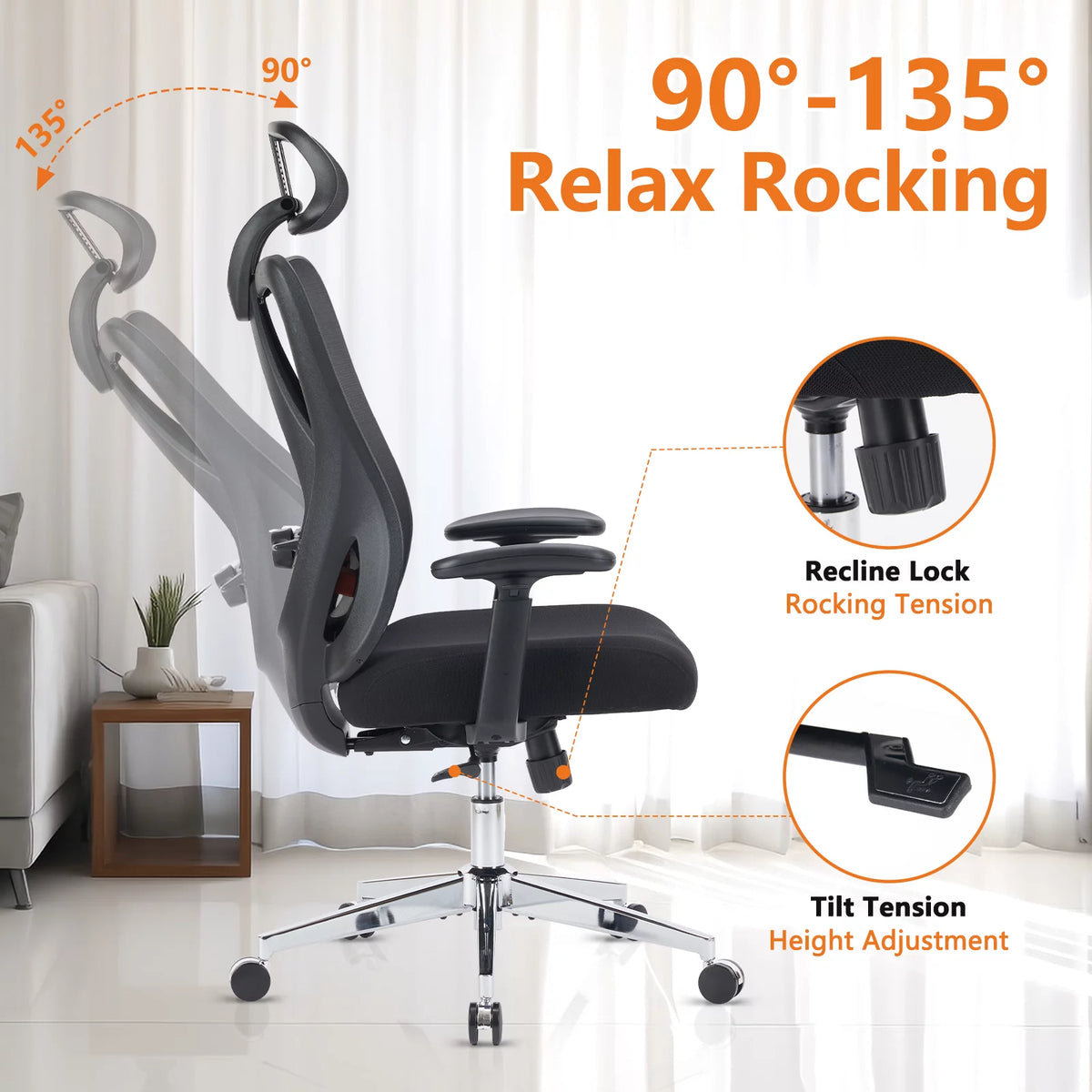 High Back Ergonomic Mesh Office Chair with Headrest O43431
