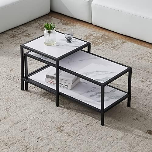 Set of 2 Faux Marble Nesting Coffee Table E76173