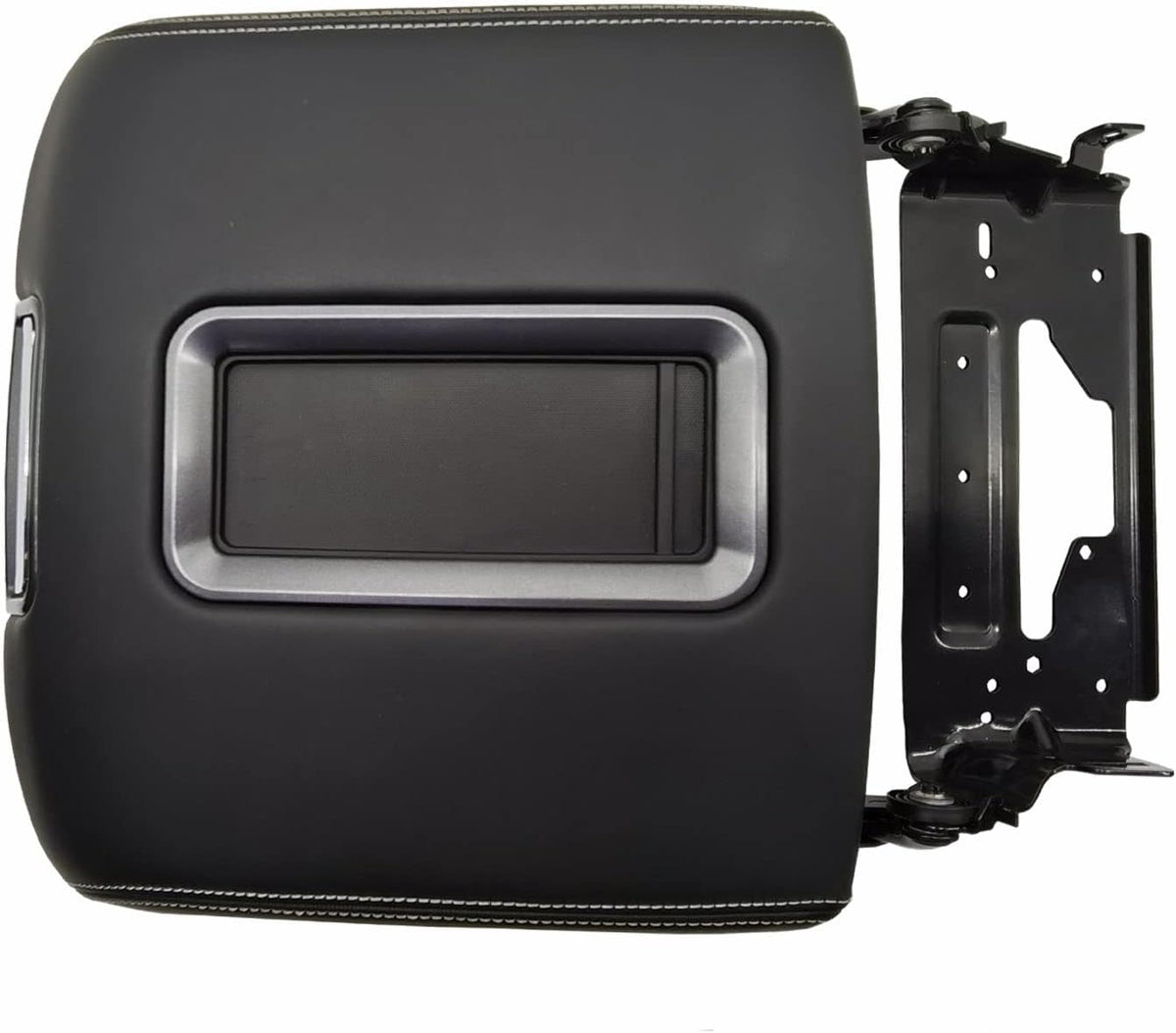 Center Console Armrest Lid with Steel Bracket Black Leather N4583