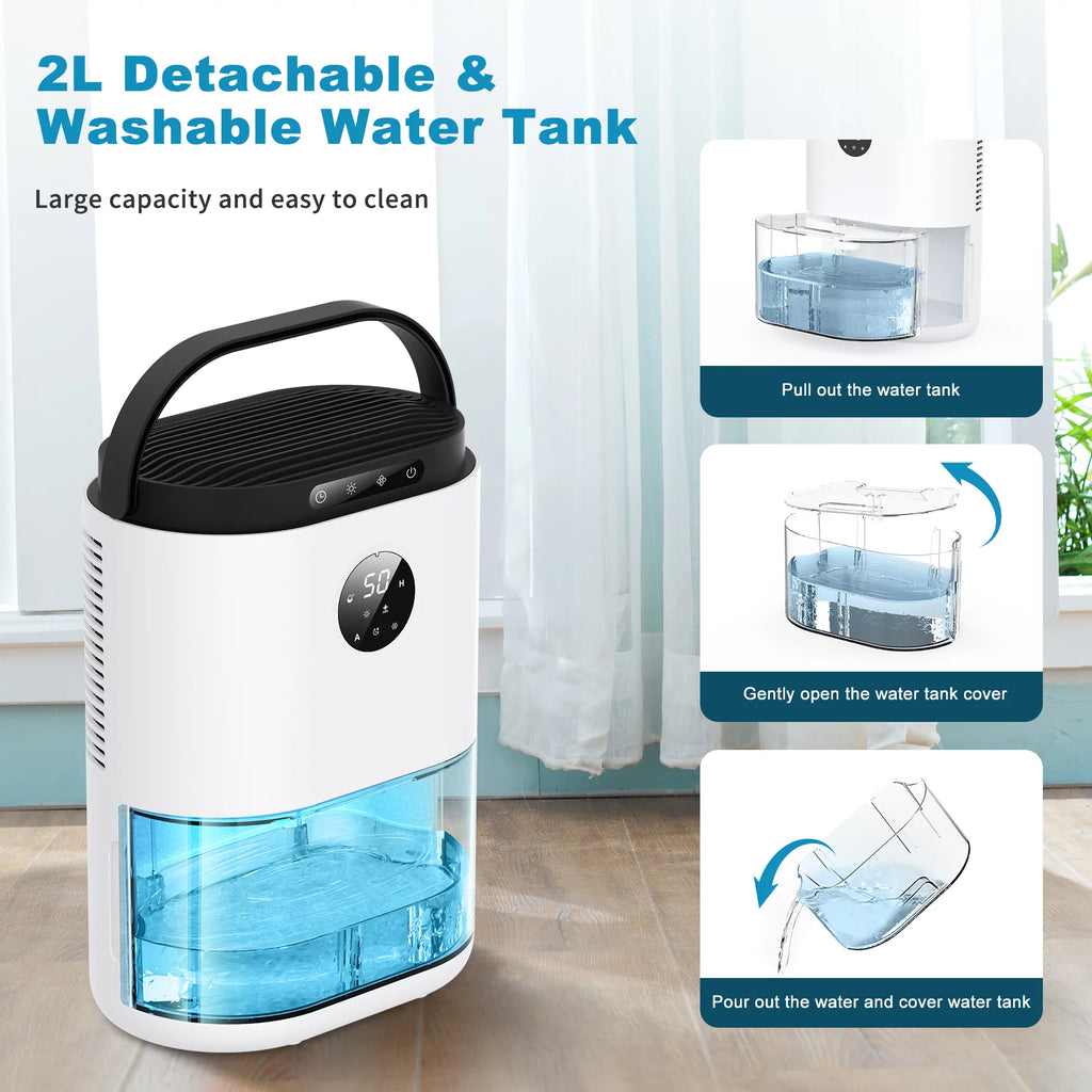 Dehumidifier with Humidify Control, 77.5 oz, 480 Sq. ft., White B1414