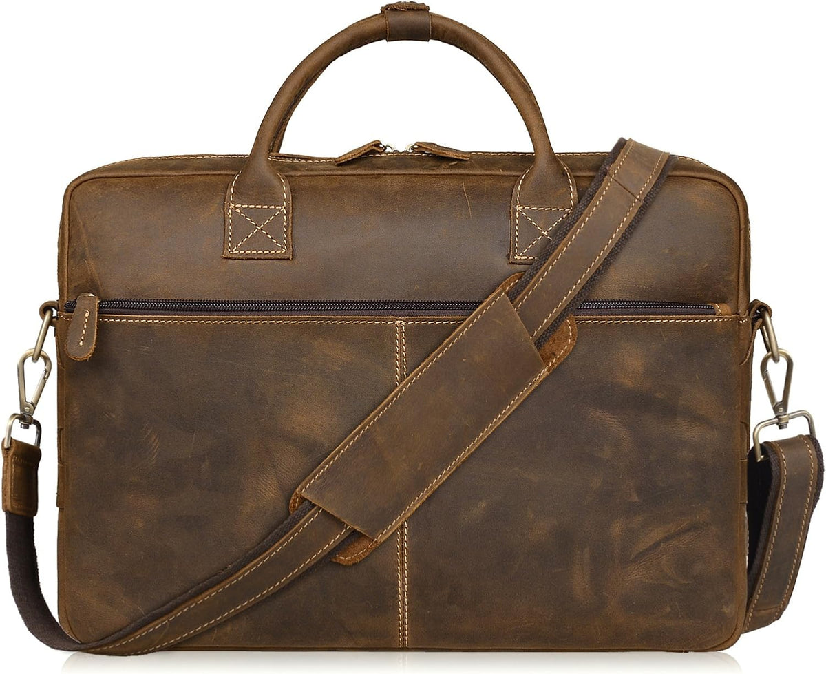 Brown Genuine Leather Briefcase Bag W128216