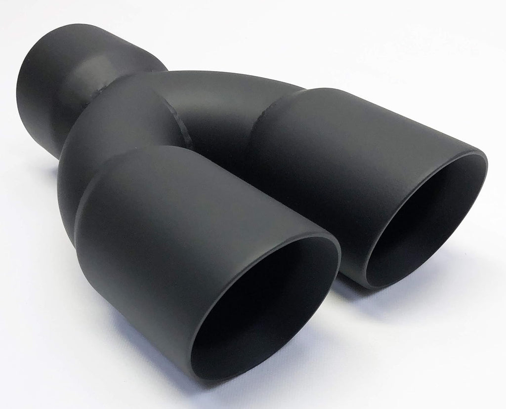 Dual 3.00" Inlet Matte Black Stainless Exhaust Tip Pack of 2 Y3775