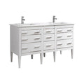 60'' Double Sink High Gloss White Vanity with White Counter Top M819