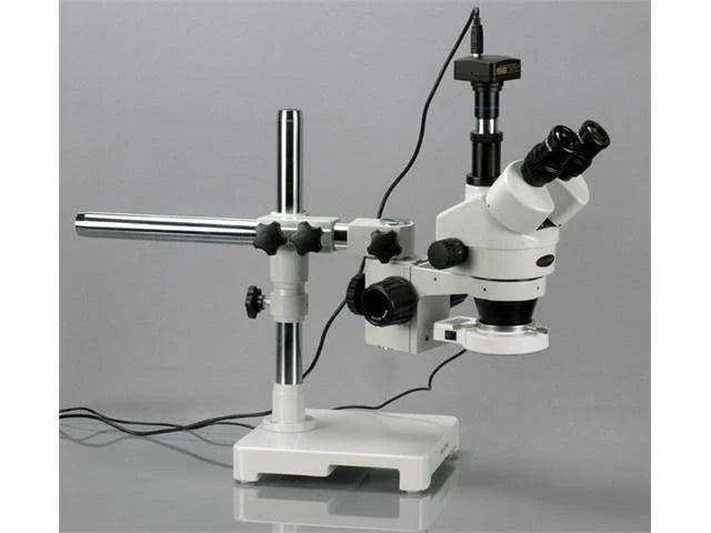 3.5X-90X Trinocular LED Boom Stand Stereo Microscope with 5MP Camera Z3669