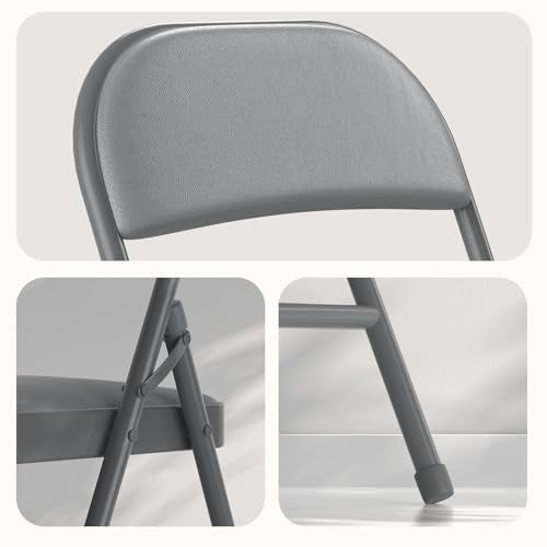 4 Pack Folding Chairs with Padded Cushion and Back F224402