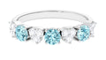 Aquamarine Heart Ring with Diamond, 925 Sterling Silver, US 6.50 I26790