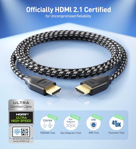 White Braided 8K HDMI Cable 13.1 ft G41035