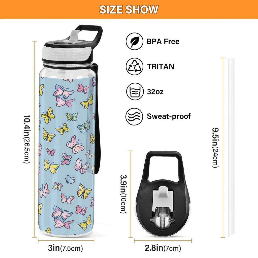 32oz Leakproof Tritan Sports Water Bottle with Straw T5291