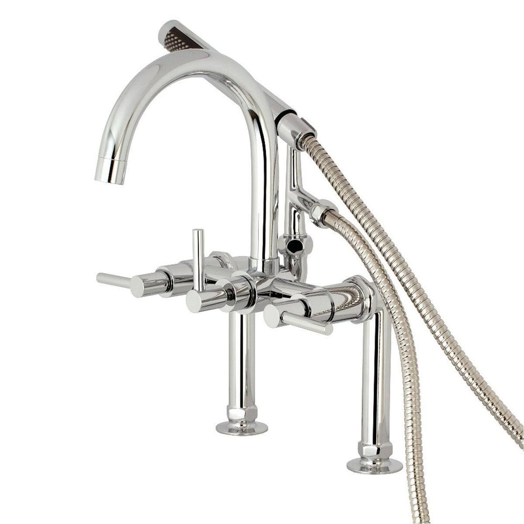 Oil Rubbed Bronze Deck Mount Clawfoot Tub Faucet Y443