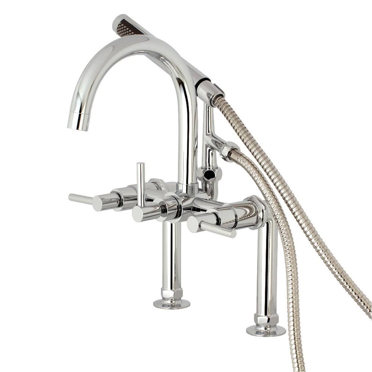 Oil Rubbed Bronze Deck Mount Clawfoot Tub Faucet Y443