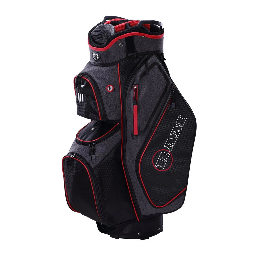 Golf Cart Bag with 14 Way Dividers Black Red L6340