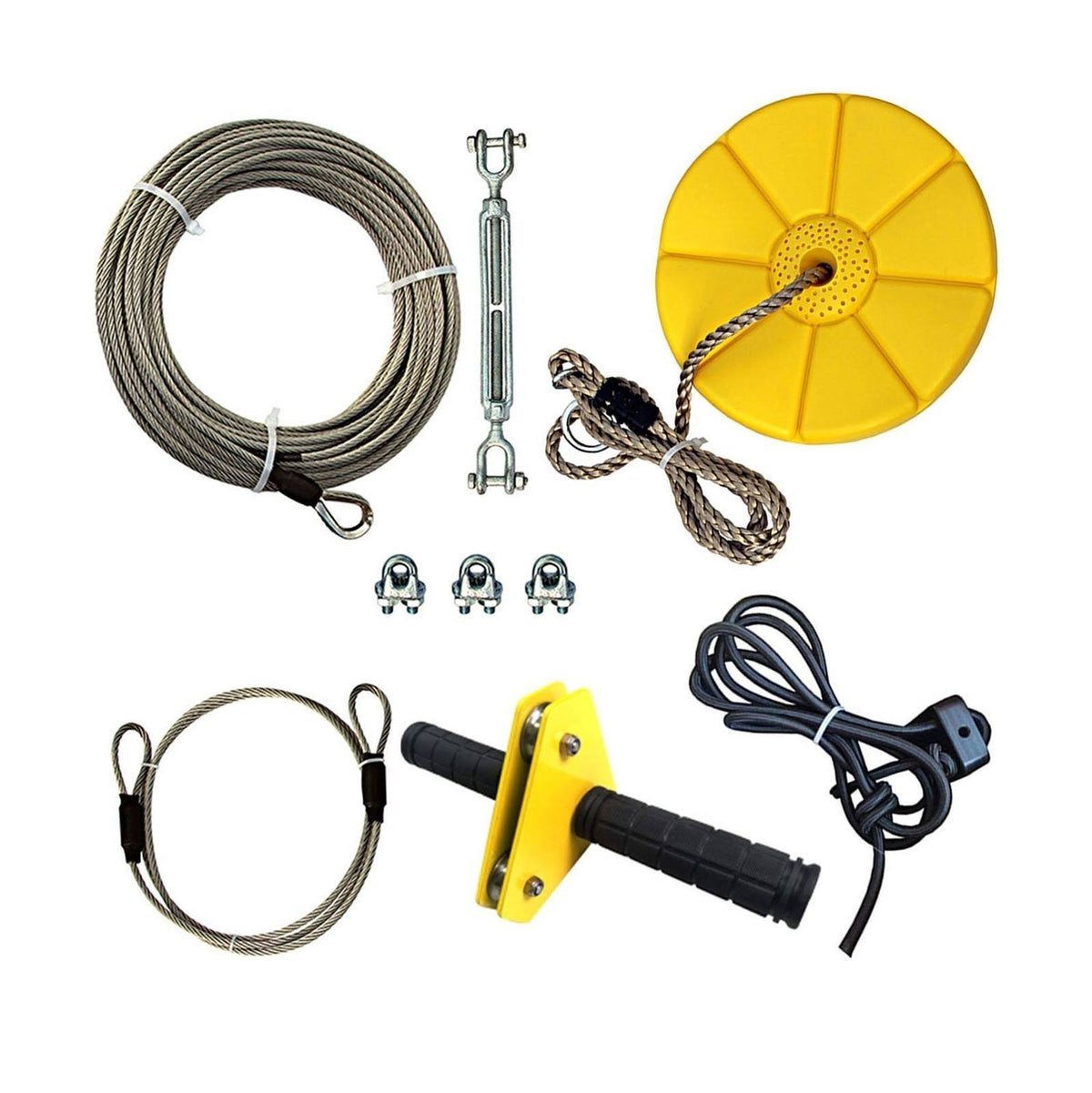 95 Feet Zip Line Kit with Seat and Bungee Brake Y194