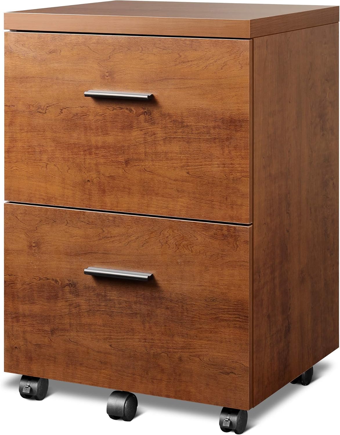 Walnut 2-Drawer Mobile Wood File Cabinet D841407