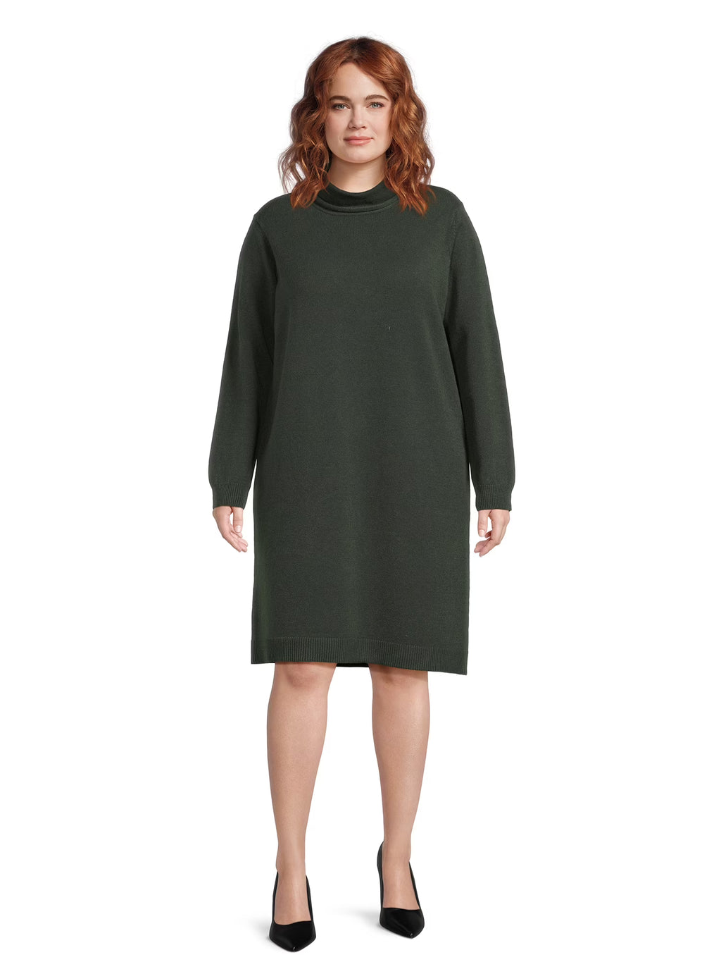 Plus Size Turtleneck Sweater Dress H277446