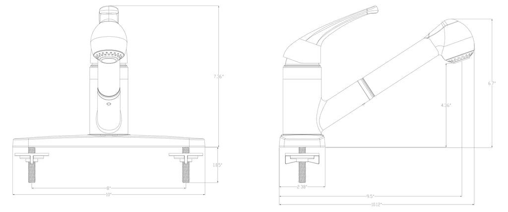Hybrid Metal Kitchen Sink Faucet with Pull Out Sprayer E898584