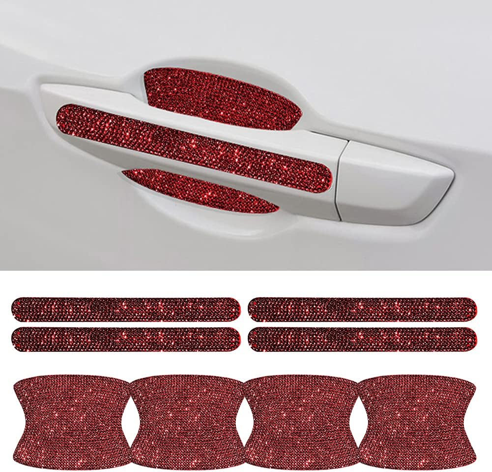 Red Bling Car Door Handle Protector Stickers H40435