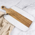 Acacia Wood and Marble Cheese Board with Handle V36397