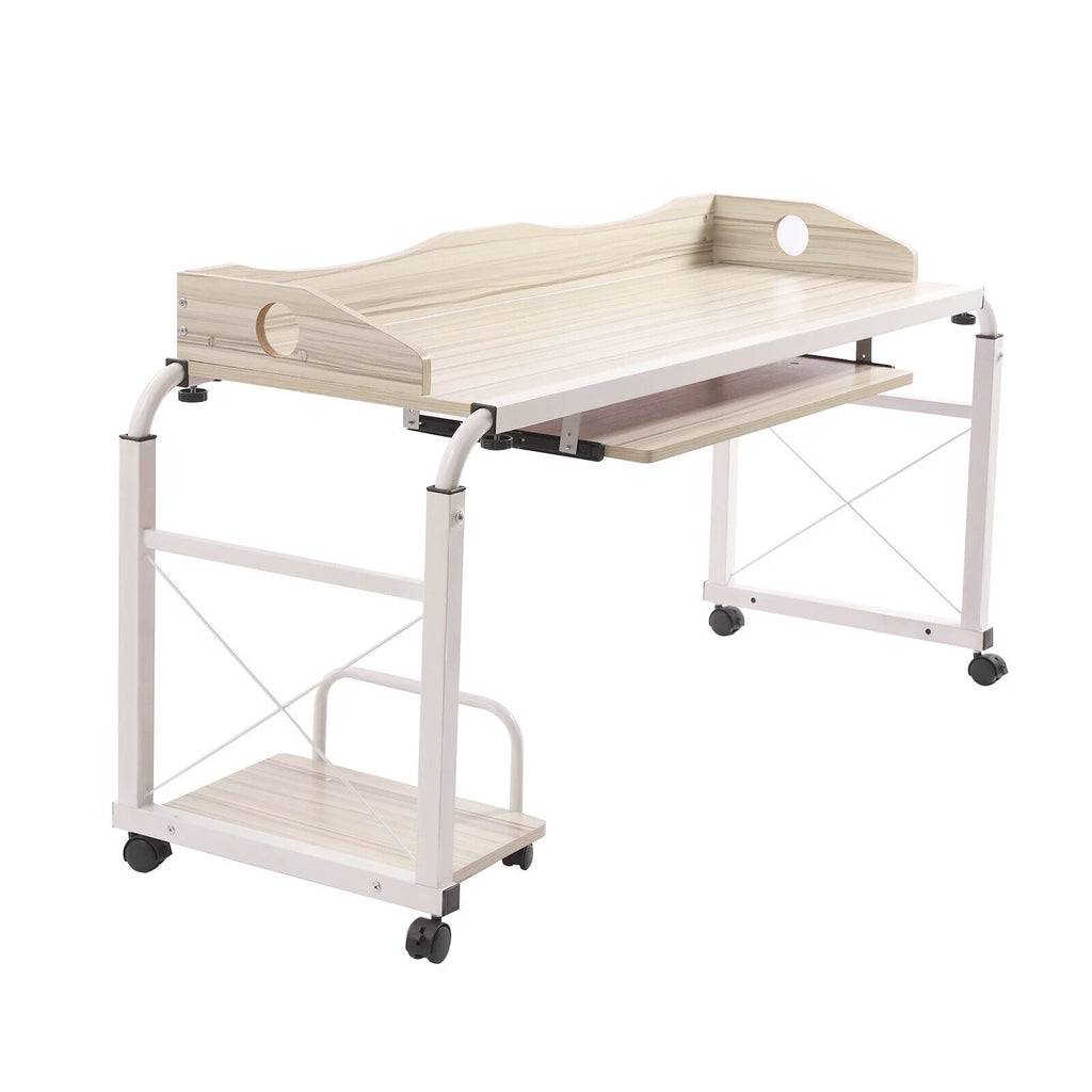 Over Bed Laptop Table Mobile Desk with Wheels Adjustable B7956