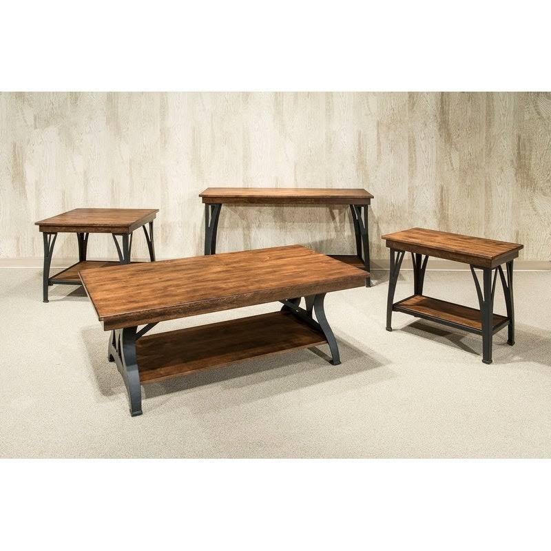 Copper Finish 1-Shelf Chairside Table T39875