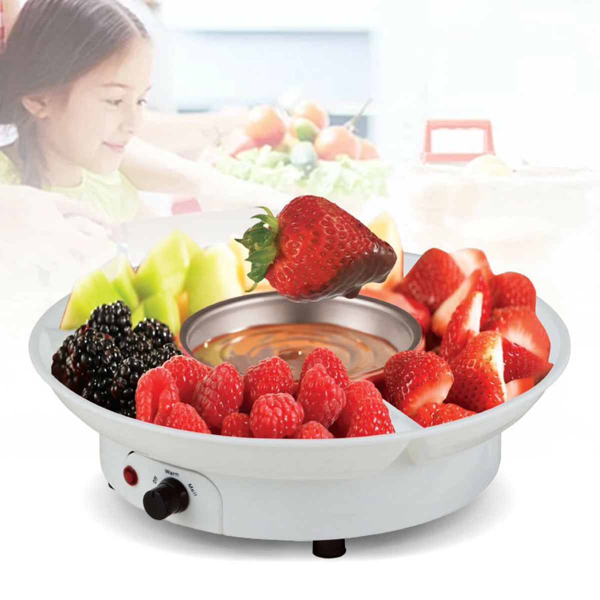 Electric Chocolate Fondue Set with 10 Forks H7488
