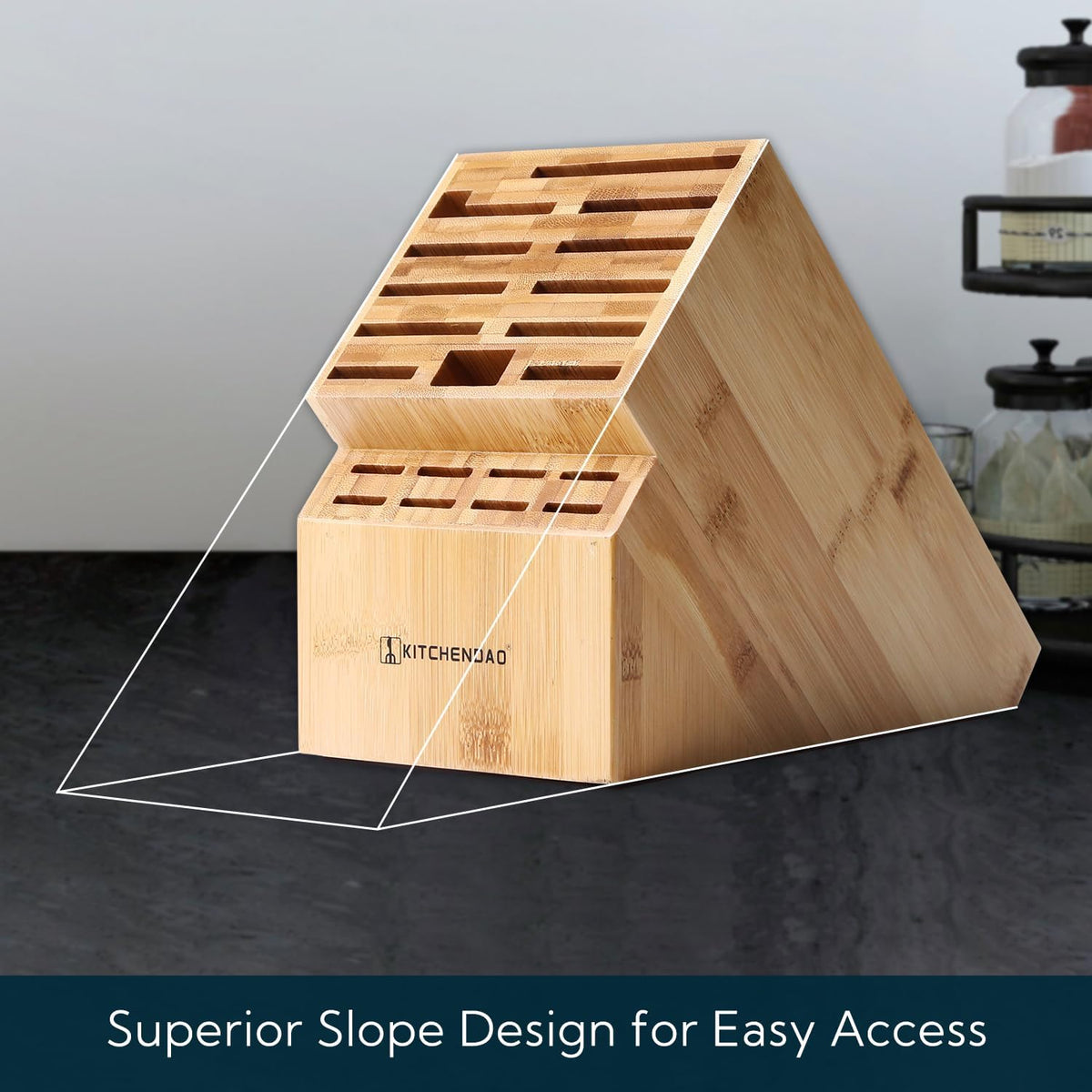 XL Bamboo Knife Block Holder 20 Slot P9710