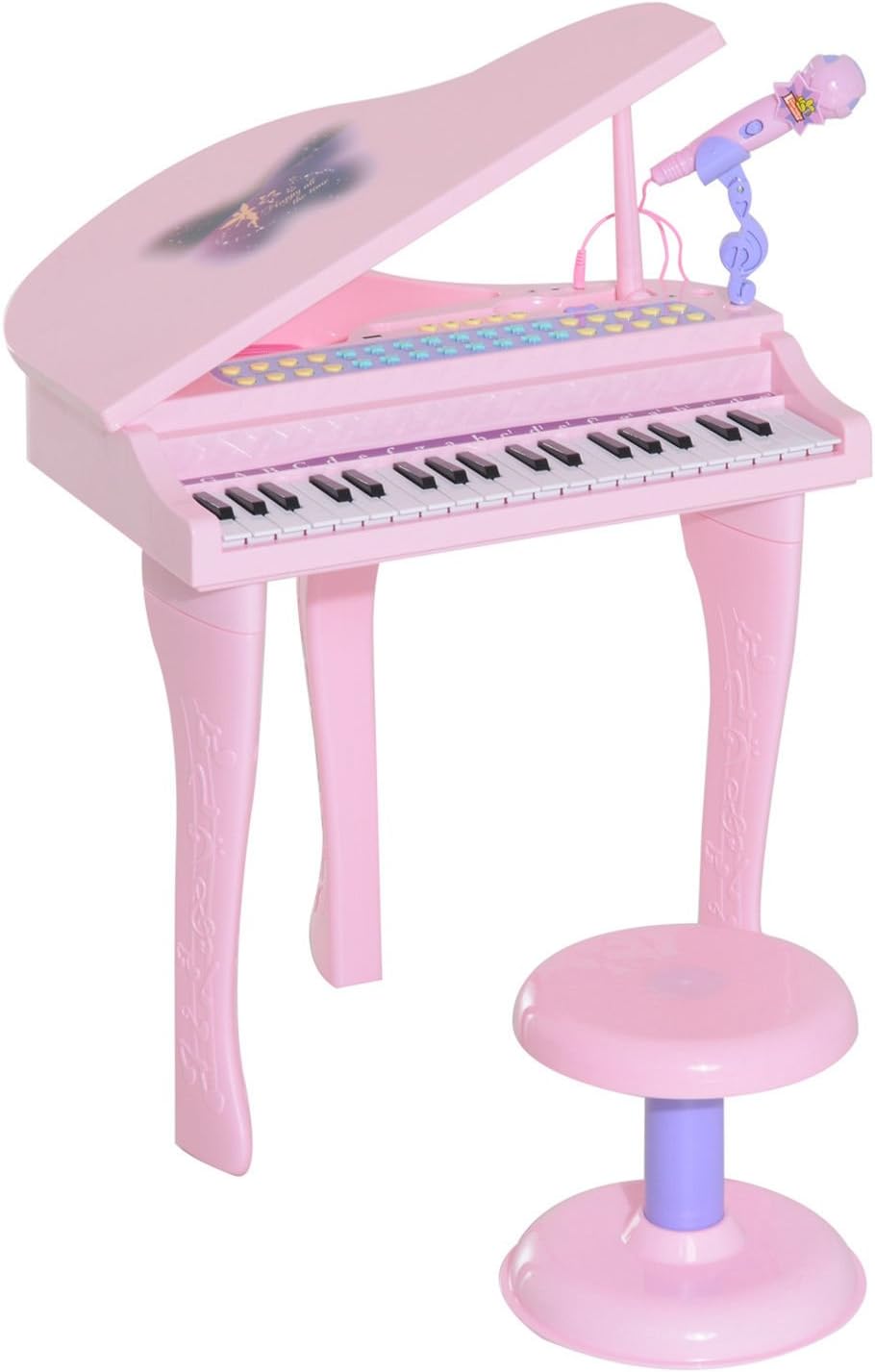 37-Key Kids Piano Toy Keyboard with Microphone, Black G274