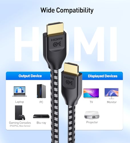 White Braided 8K HDMI Cable 13.1 ft G41035
