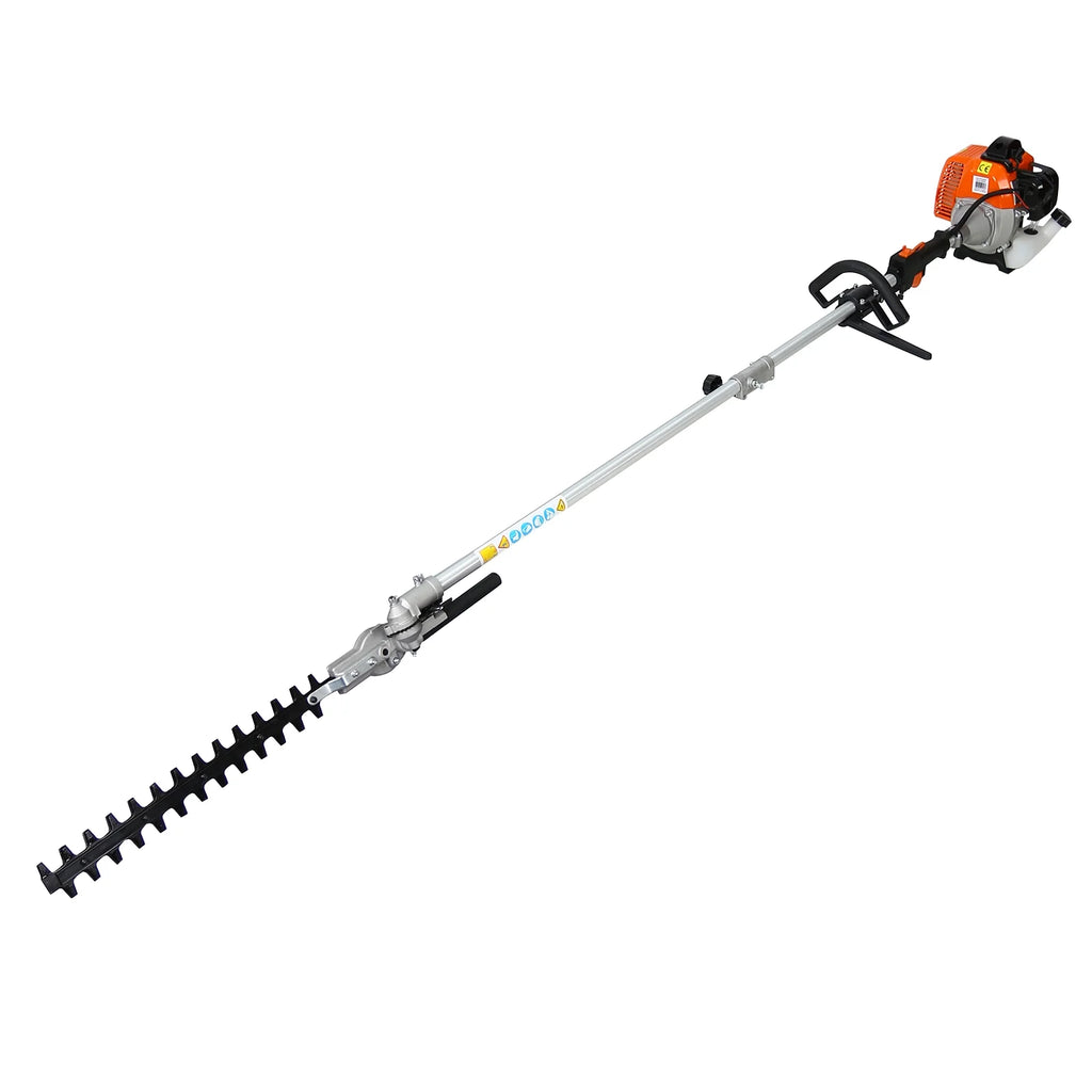 10 in 1 52CC 2-Cycle Garden Tool System with Pole Saw, Hedge Trimmer, Grass Trimmer, and Brush Cutter P7884
