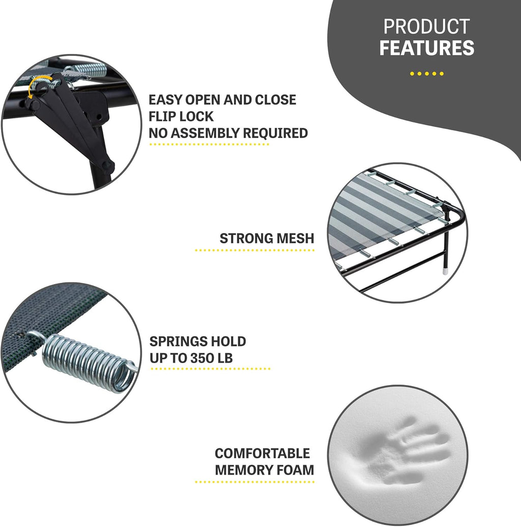 Folding Bed with Memory Foam Mattress and Carrying Bag O614
