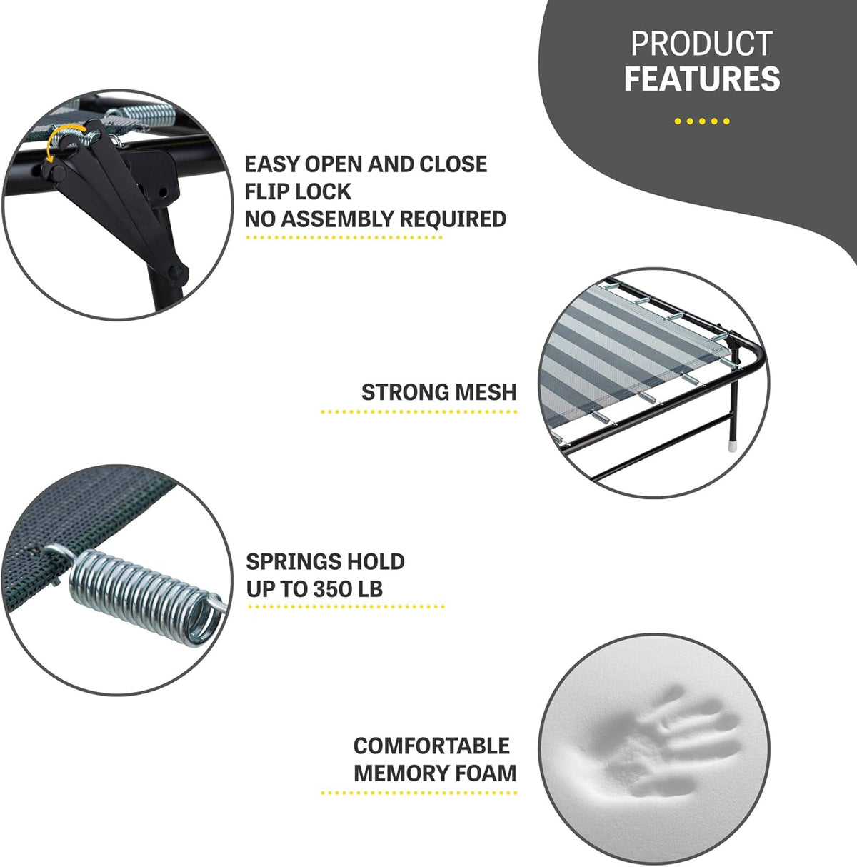 Folding Bed with Memory Foam Mattress and Carrying Bag O614