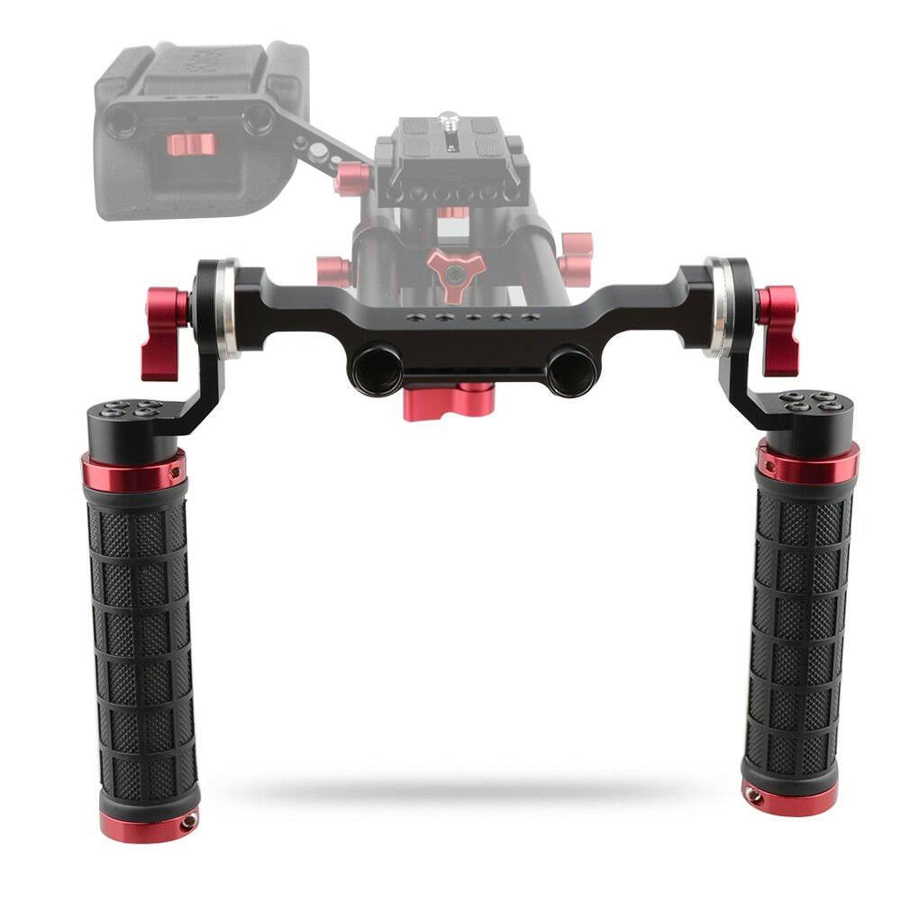 Rubber Handle Rig & 15mm Rod Clamp with ARRI Rosette Adapter B560