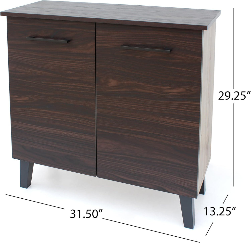 Modern 3-Shelf Faux Wood Cabinet V10011